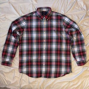POLO RALPH LAUREN Flannel Plaid Shirt Men XL Classic Performance Pony Christmas